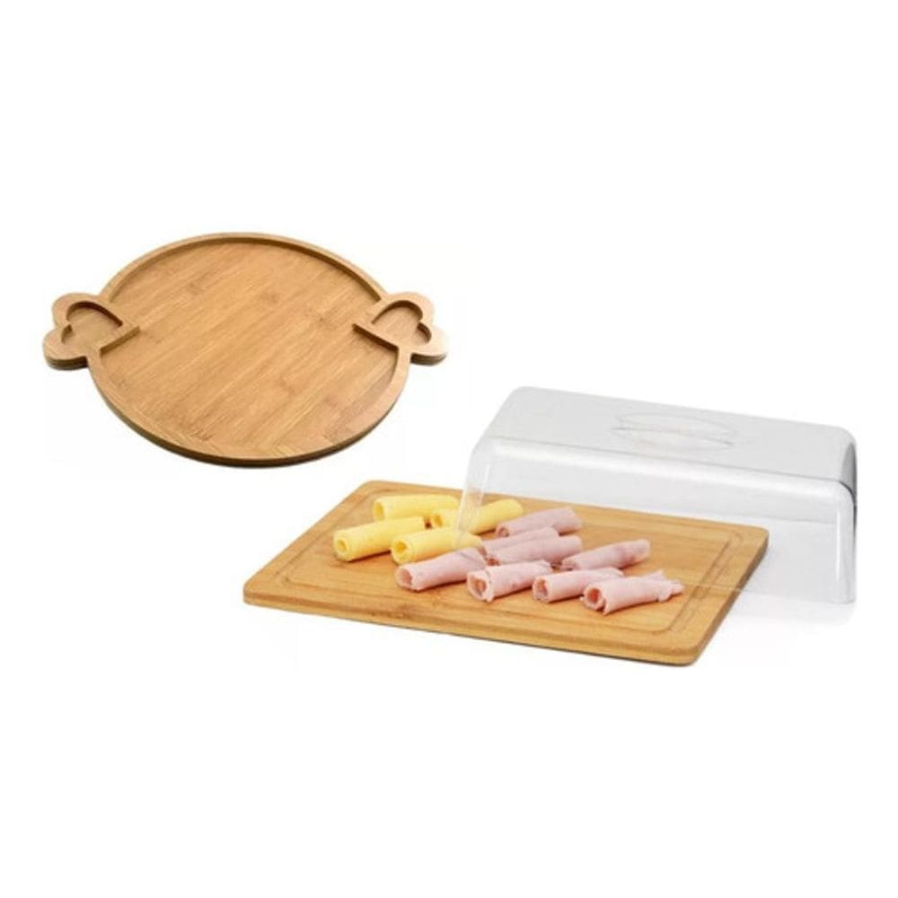 Kit Petisqueira Coração Com 3 Divisórias + Porta-Frios