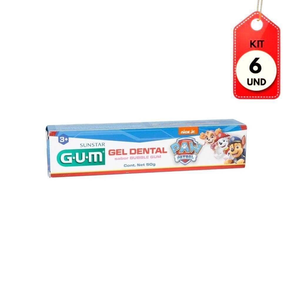 Kit C/06 Gum Patrulha Canina Gel Dental Infantil 50g