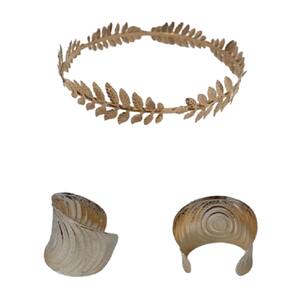 Fantasia Deusa Grega C/ 1 Tiara Arco e 1 Bracelete Romana