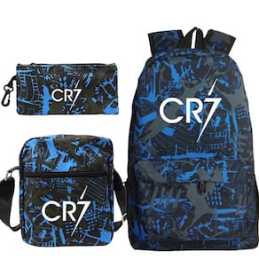 Mochila Escolar com 3 peças, Cristiano Ronaldo CR7 - Estilo e Conforto