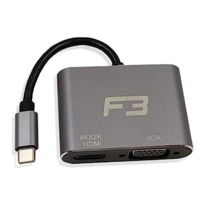 Cabo Adaptador 2 Em 1 Usb C 3 1 Type C Para Hdmi 4k E Vga Jc