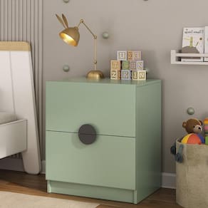 Mesa de Cabeceira Infantil com 2 Gavetas Joy Kids CabeCasa MadeiraMadeira Verde