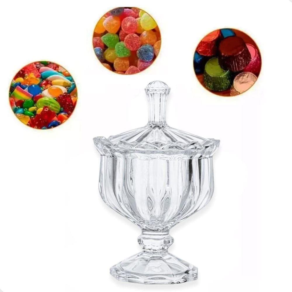 Bomboniere Baleiro Potiche Pote Bala Doce Vidro 15Cm