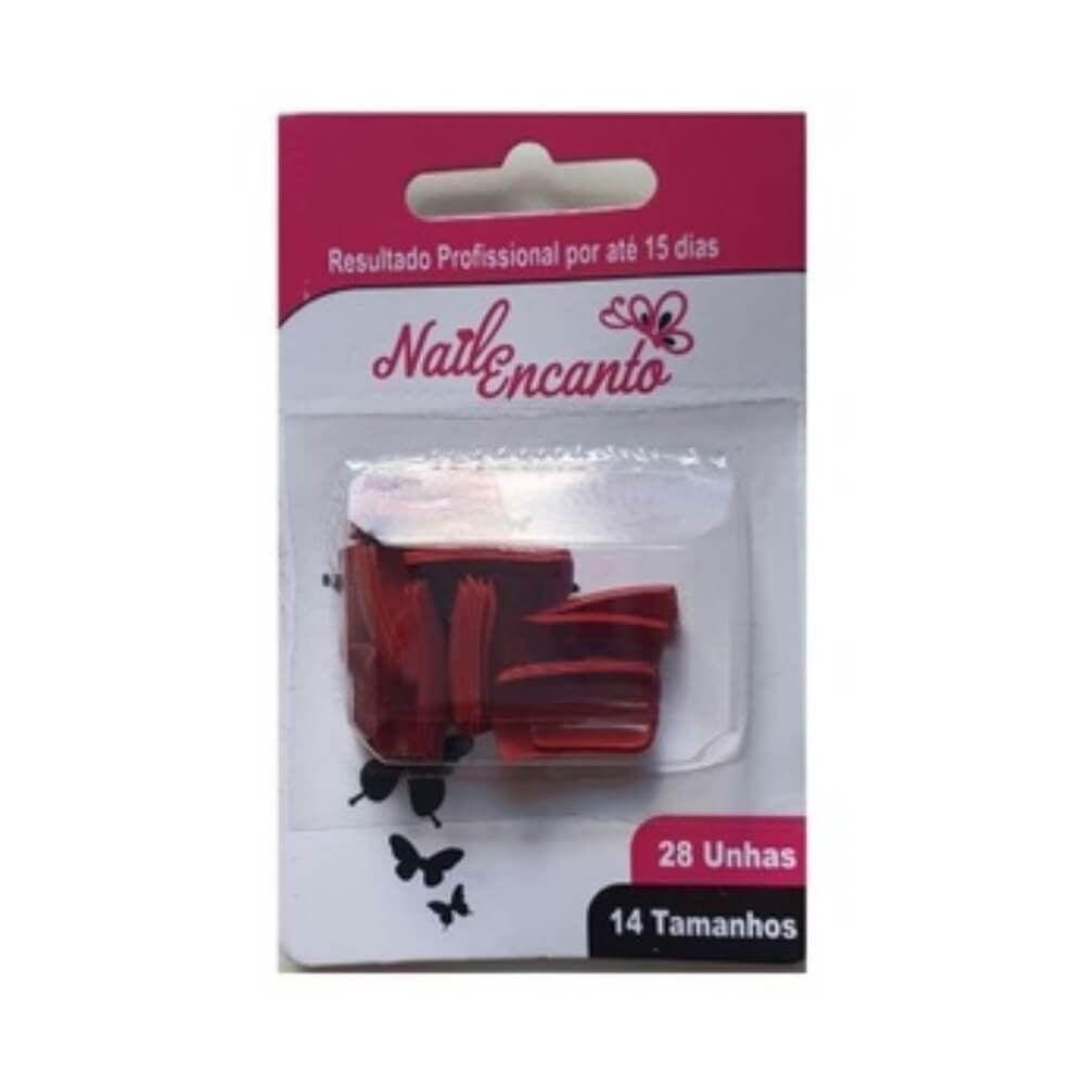 Nail Encanto Colors Bordo Unhas Postiças C/28