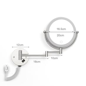 Espelho de Maquiagem com LED e Aumento 5X Parede - Dimmer Touch - Dupla Face - Banheiro¦(Prata)