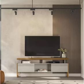 Rack 1,80 Linea Esmeralda Nature / Off White  Tv até 70´´