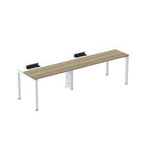 Mesa Plataforma para Coworking para 2 Pessoas 130x792 Psc130 Noce Marromlle/Branco