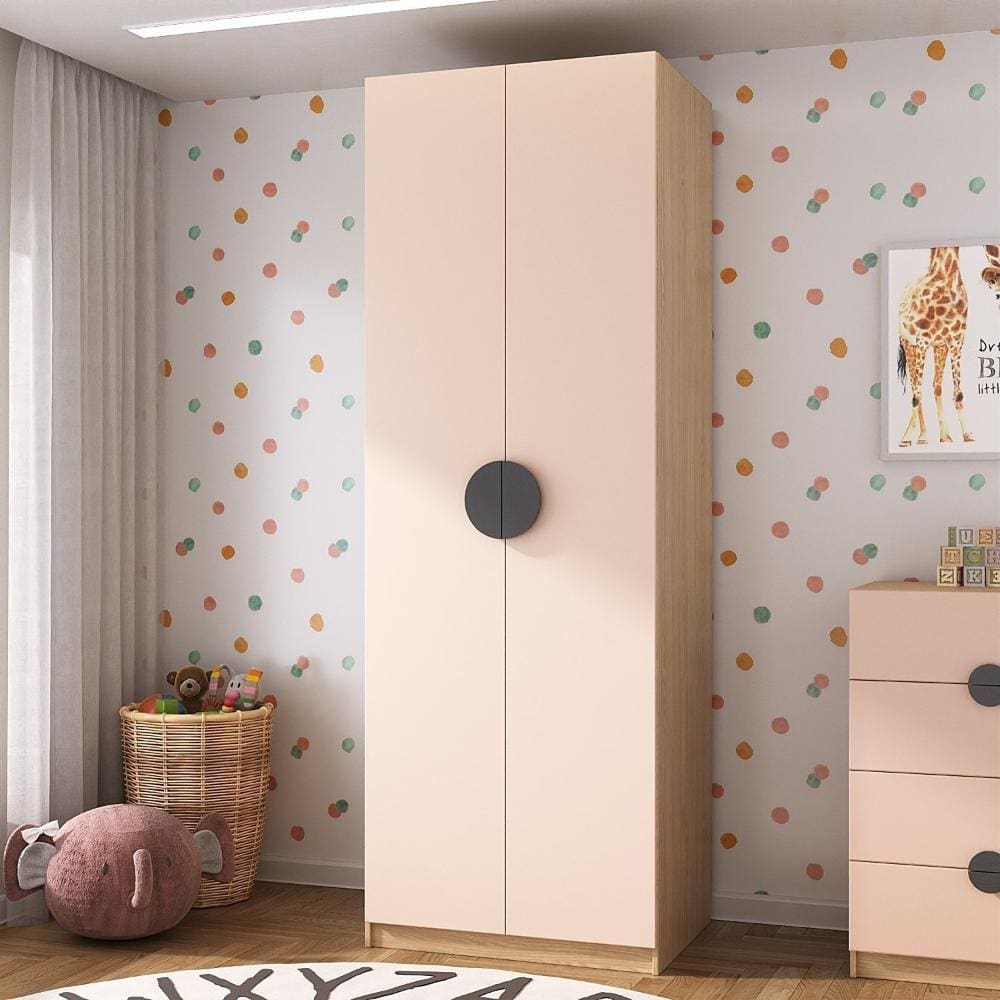 Guarda Roupa Infantil Modulado 2 Portas com Nichos e 2 Gavetas Joy Kids CabeCasa MadeiraMadeira Salmão/Avena