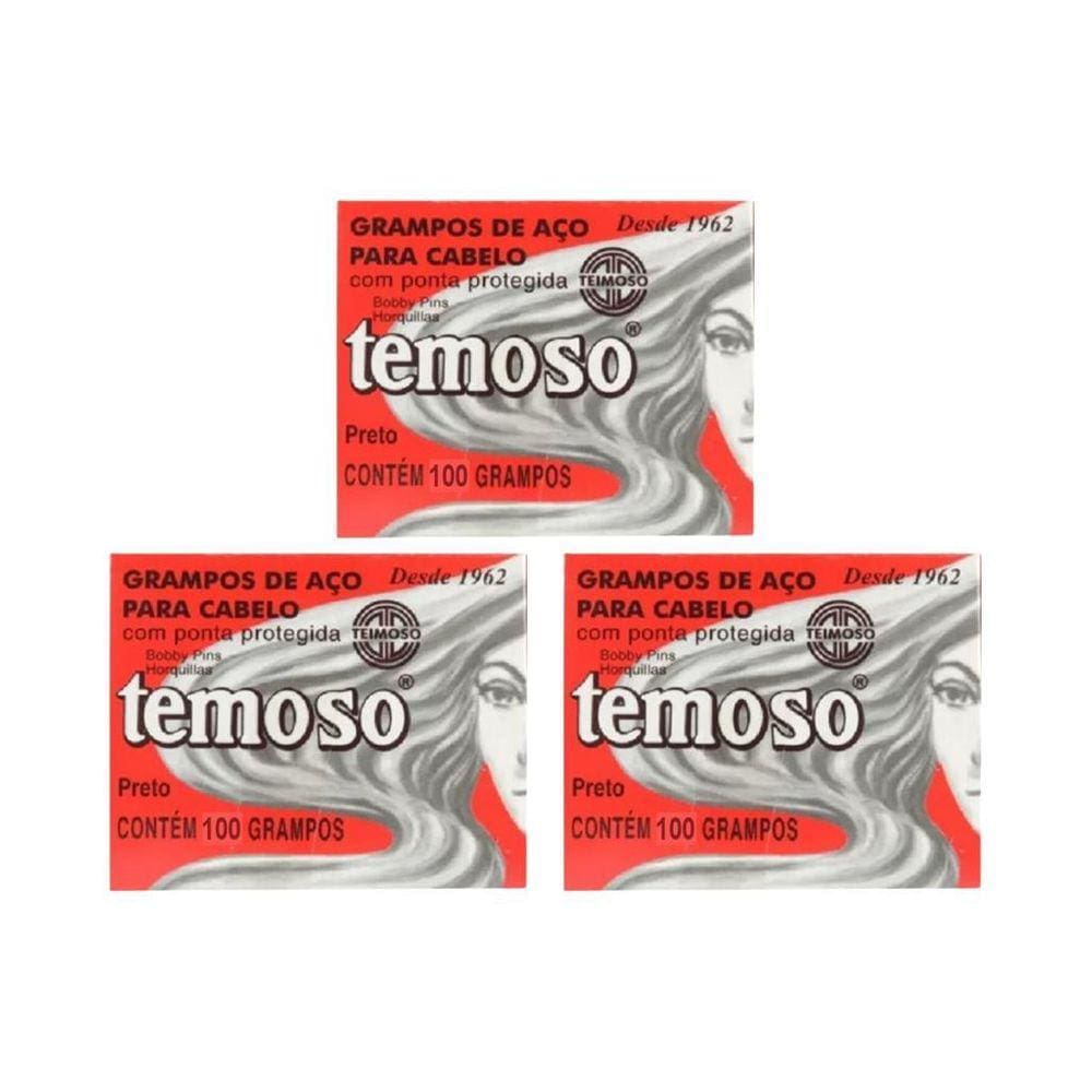 Grampo Teimoso N 5 Com 100Un Preto - Kit Com 3Un