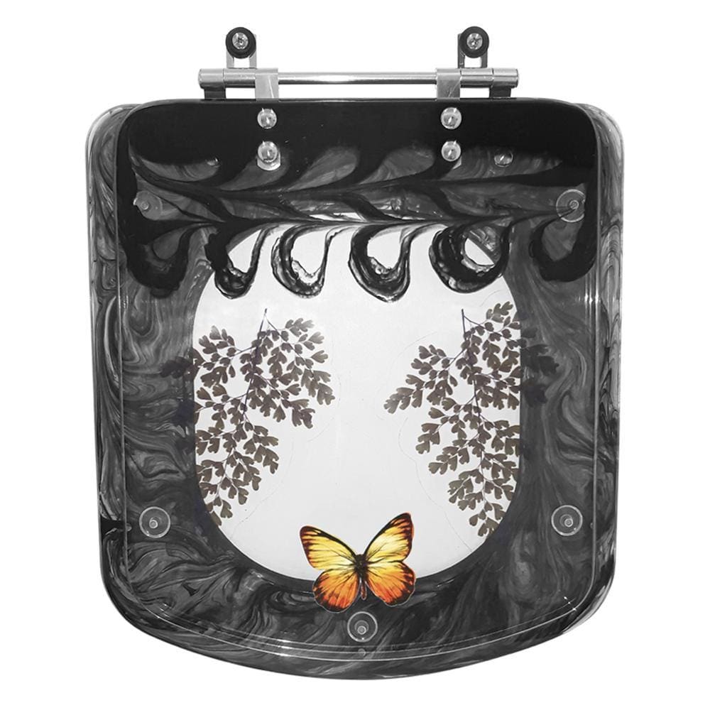 Assento Sanitário Decorado Bali Preto Para Bacia Incepa