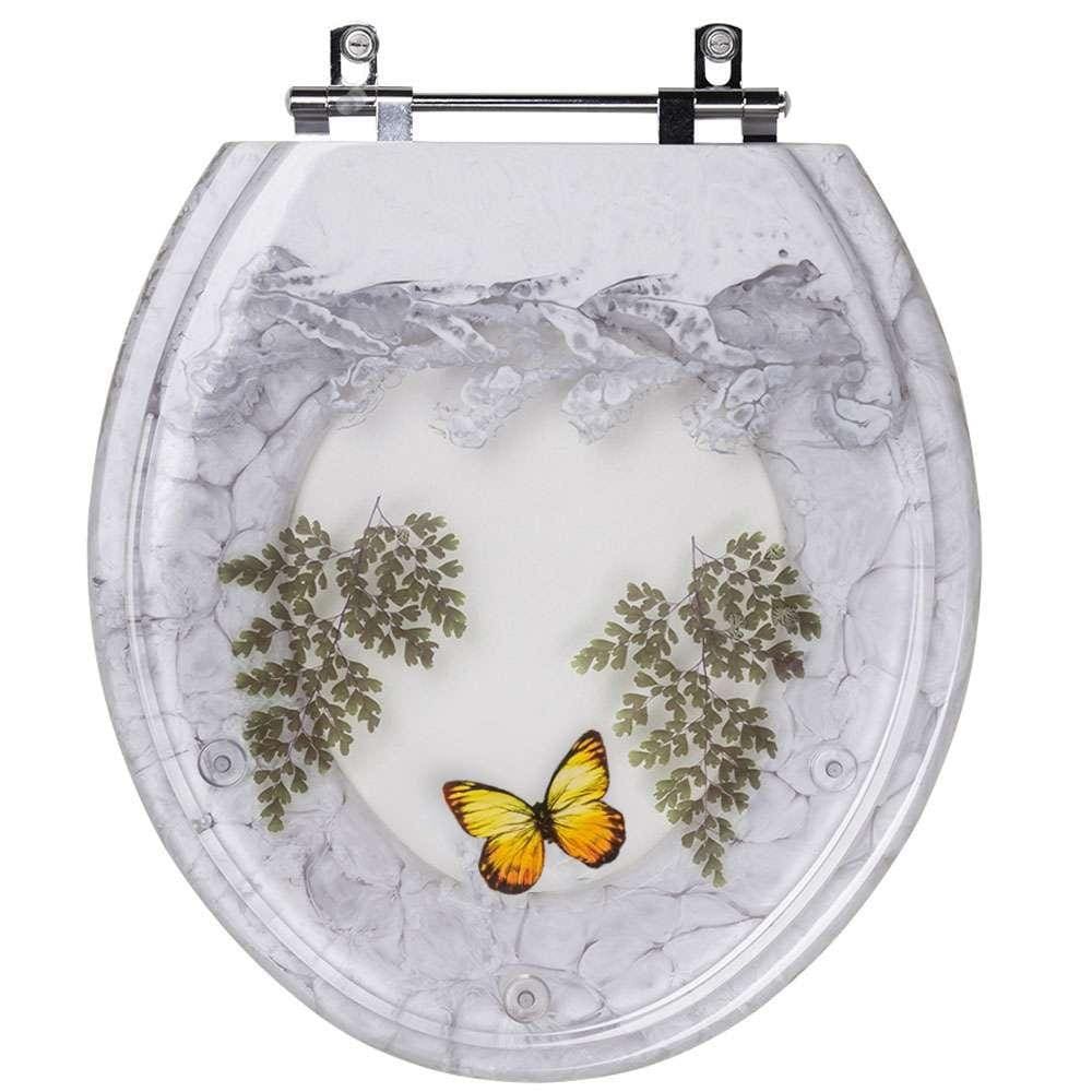 Assento Sanitario Poliester Decorado Borboleta Parati para vaso Logasa