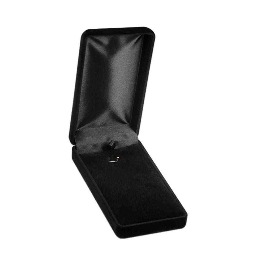 Caixa De Veludo Retangular Corrente Pingente Preto