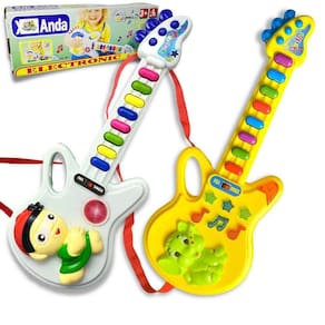Brinquedo Guitarra Musical Com Luz Animais Da Fazenda