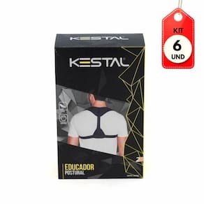 Kit C/06 Kestal Educador Postural Preto G-119