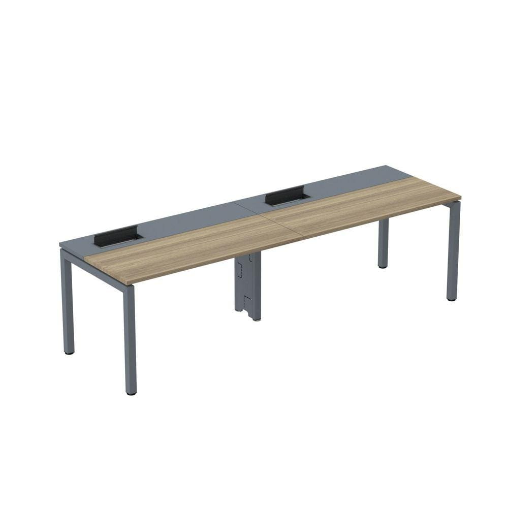 Mesa Plataforma para Coworking para 2 Pessoas 130x792 Psc130 Noce Marromlle/Grafito