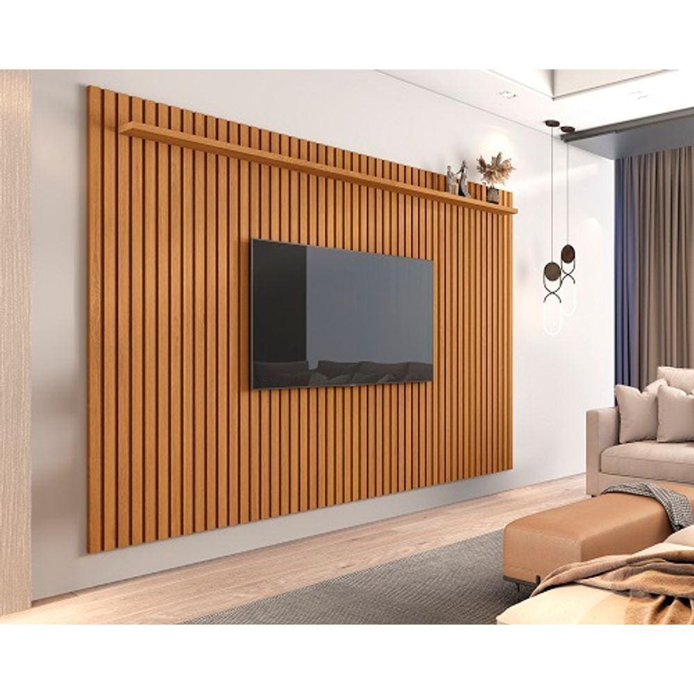 Painel Para TV Até 85 Polegadas Ripado Verdadeiro Versátil 2.2x1.8 Nature - Giga Móveis
