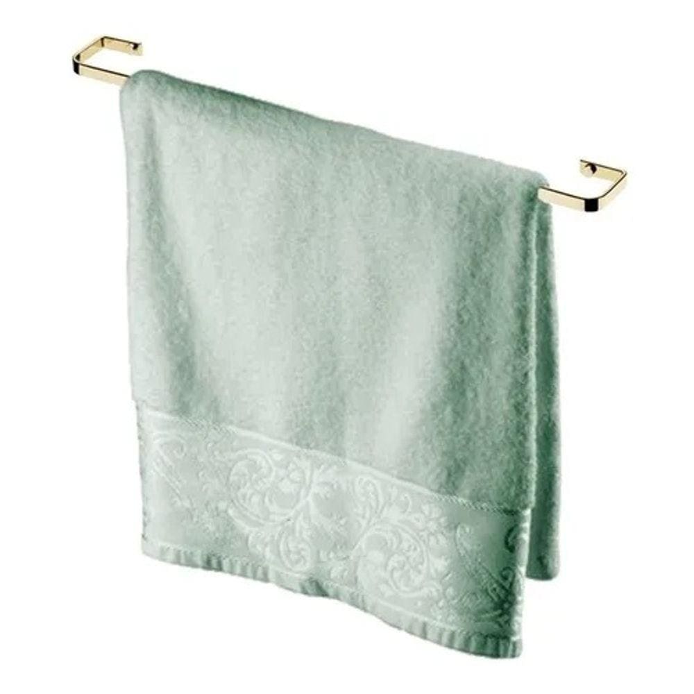 Porta Toalha Toalheiro Parede Dourado Banho 60Cm
