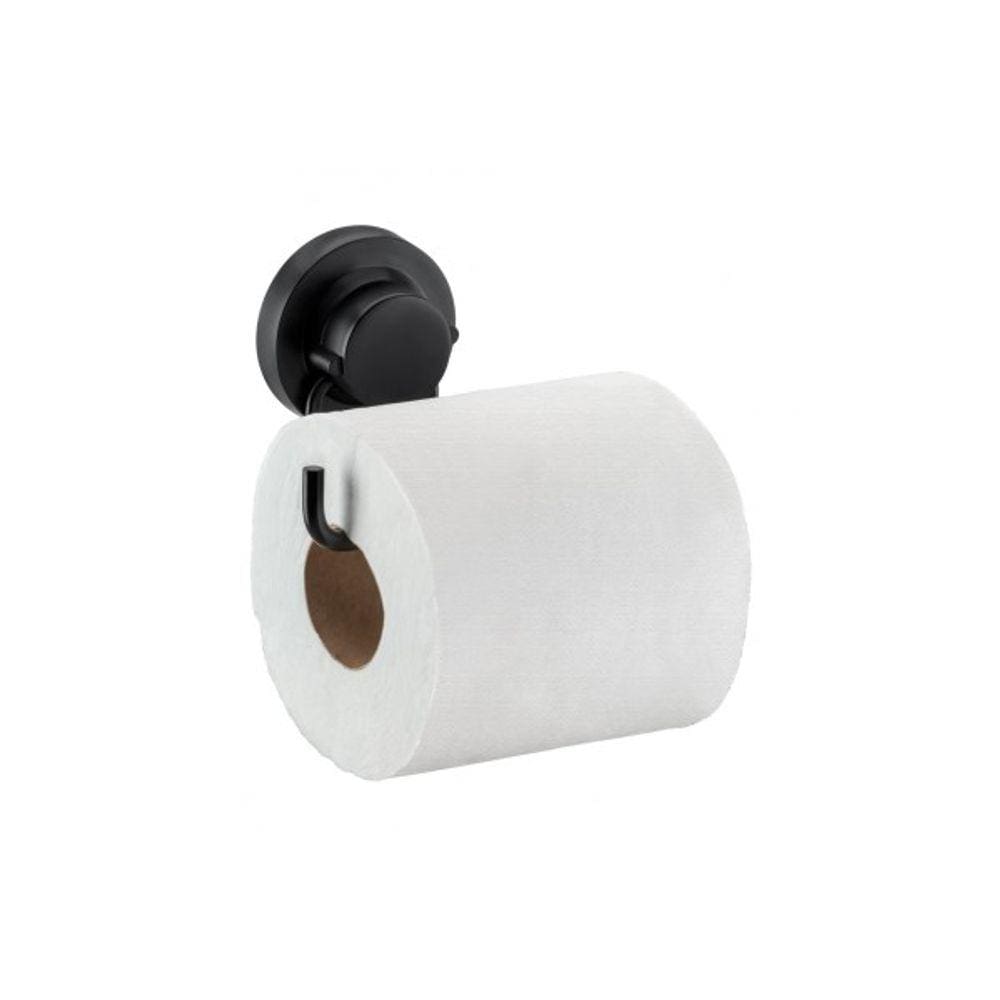 Suporte Para Papel Higiênico Com Ventosa Preto Fosco