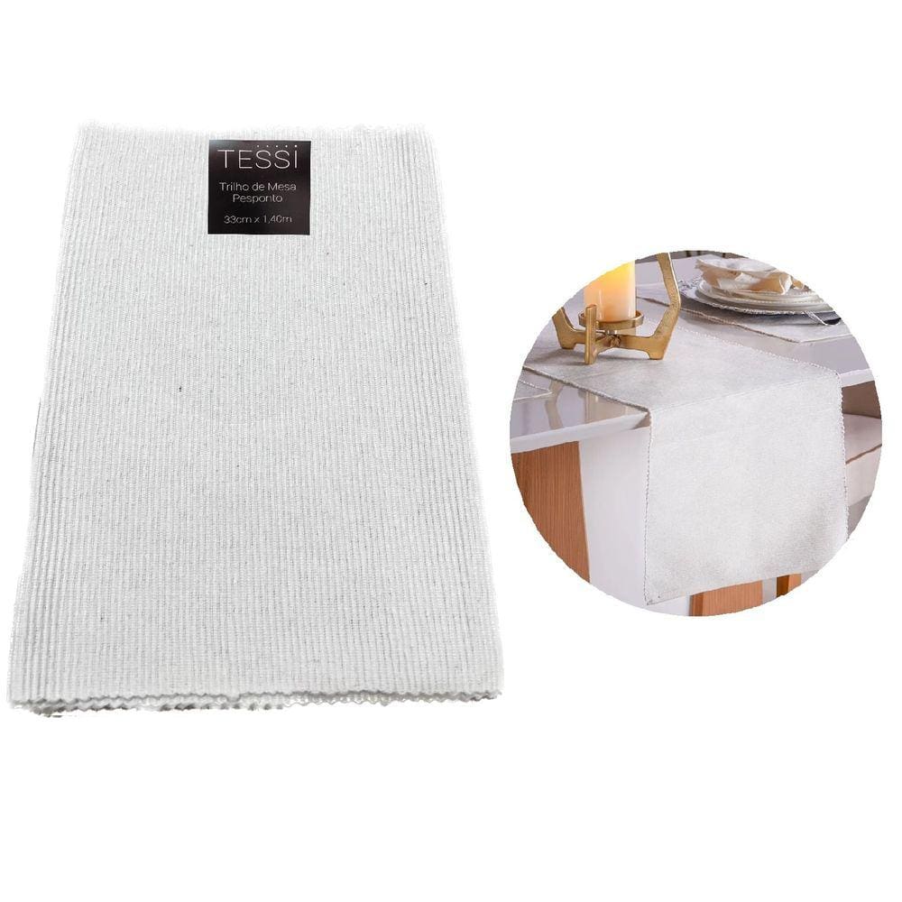 Trilho De Mesa Pesponto 33x140cm Decoração Restaurante Toalha Jantar