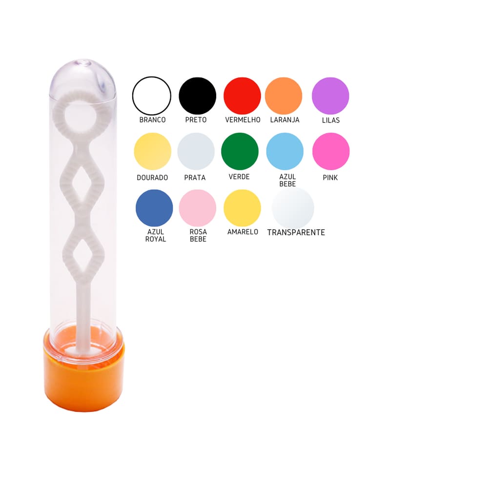 Kit 60 Itens Tubete Bolha De Sabão 13 Cm Em Acrílico