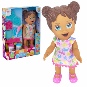 Boneca My Little Colection Café da Manhã Brinquedo Com Acessórios Divertoys Morena