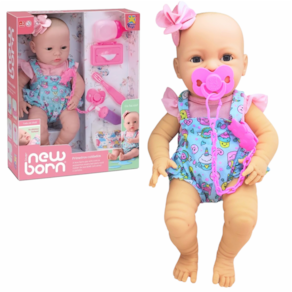 Brinquedo Boneca New Born Primeiros Cuidados Faz Xixi Abre Fecha Olhos Divertoys