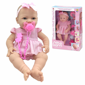 Brinquedo Boneca New Born Vamos Brincar? Mamadeira Mágica Chupeta Chocalho Divertoys