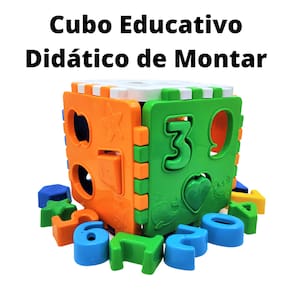 Brinquedo Cubo Mágico Educativo Didático Bloco de Montar Peças Encaixe Menino e Menina Kendy