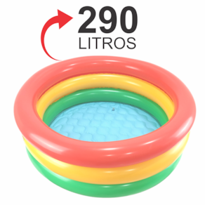 Piscina Inflável Infantil Redonda De Plástico 290 Litros Com Reparos 120cm X 30cm