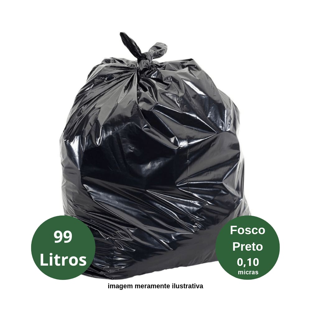 Saco para Lixo Extra Forte 99 Litros Preto