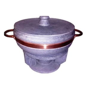 Conjunto para fondue em pedra sabão  de 1,5 litros