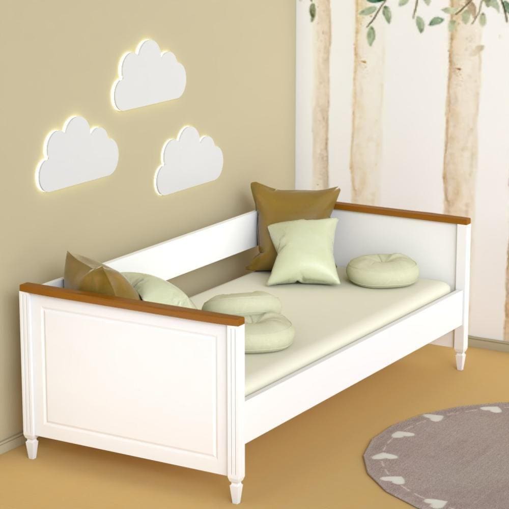 Cama Sofá Infantil Tudor Branco/Marrom