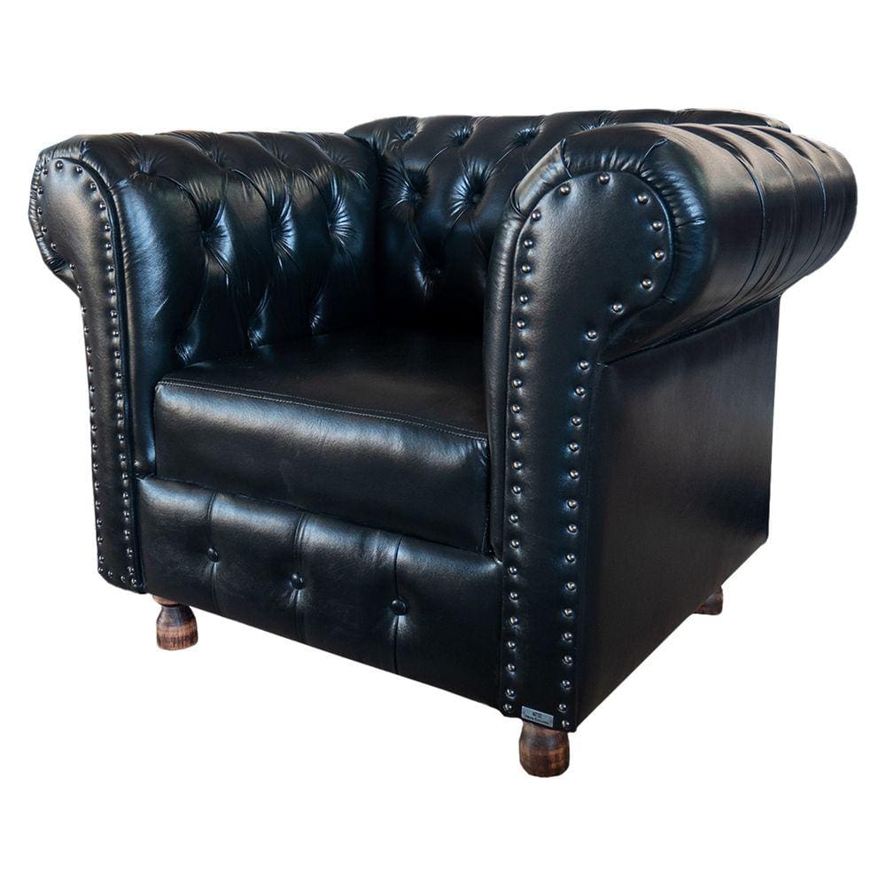 Poltronas Chesterfield Luiz XV Preto 