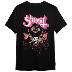 Camiseta Ghost II Banda De Rock Preta Plus Size Unissex 100% Algodão