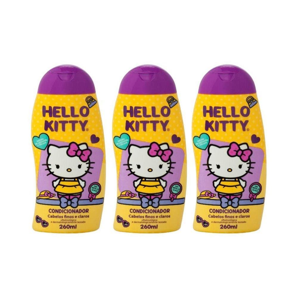 Condicionador Cia Da Natureza Hello Kitty Claros 260Ml - 3Un