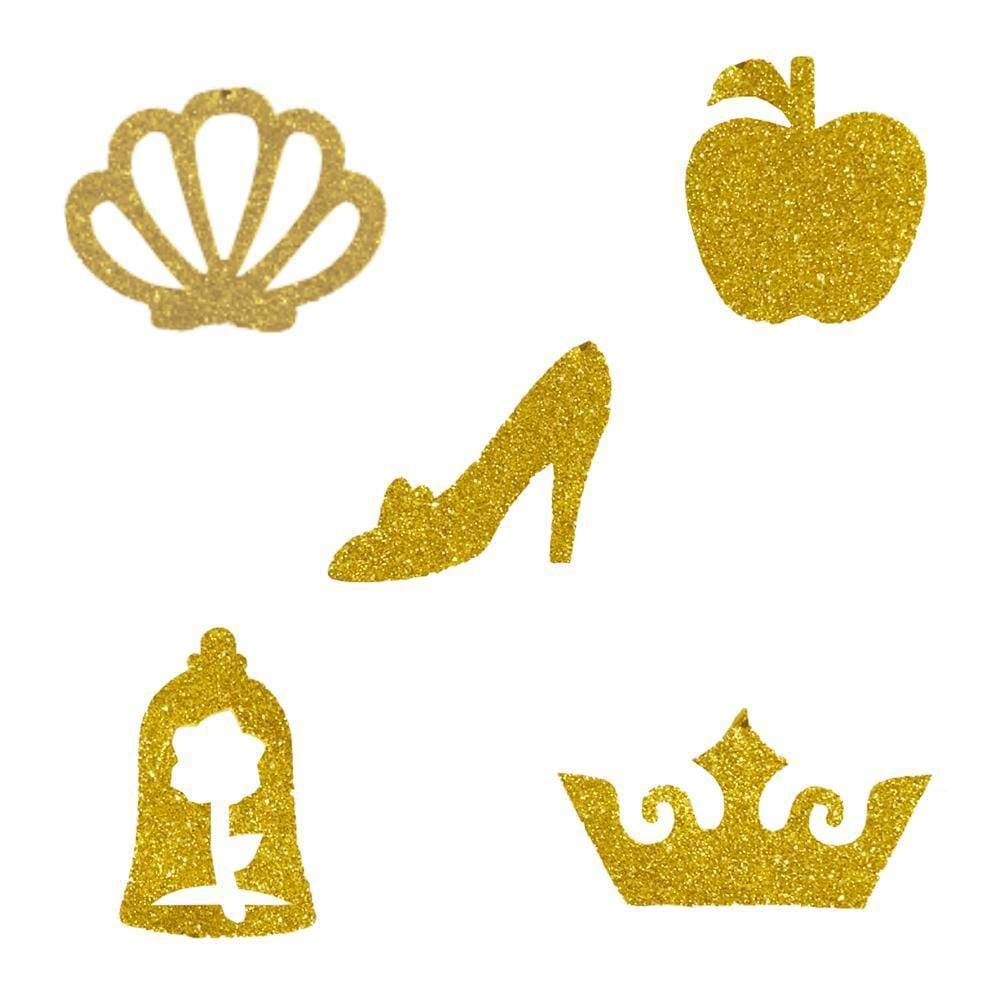 Aplique Em Eva Com Glitter Princesas 5Un - Piffer