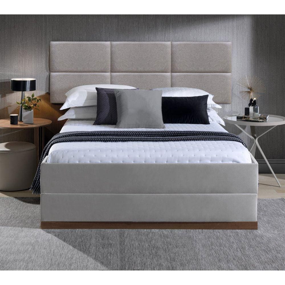 Cabeceira Modular Queen Sintético 6 Módulos 30cm X 60cm Cinza Rajado