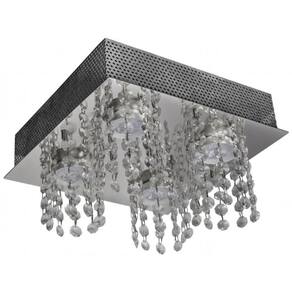 Plafon 4 Luzes 25x25cm sem Lâmpada Iguacu Gp0804bpfv2 Bronzearte Transparente