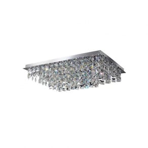 Plafon Cristal Quadrado 30x48cm 8 Luzes G9 não Inclusas Lyon Gply304808pfv2 Bronzearte Transparente