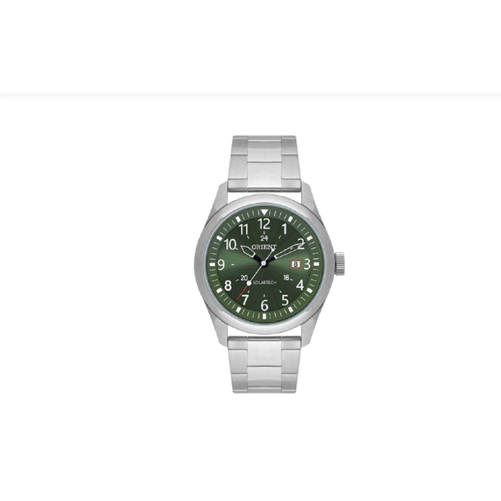 Relogio Orient Masculino Solar Prata Verde Mbss1446 E2Sx