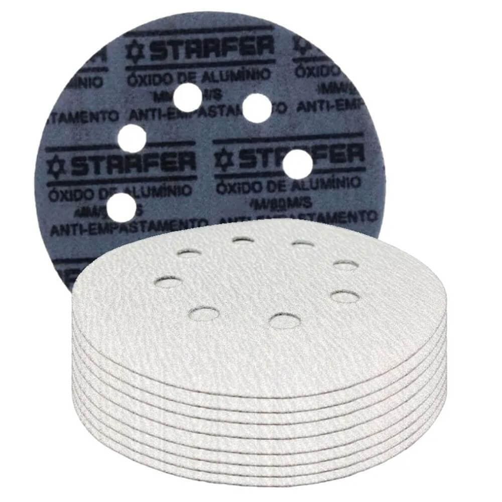 Kit 10 Disco De Lixa Branco 115Mm Grão 1000 - Starfer