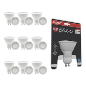 Lâmpada Led Avant Dicroica MR16 4,8W 6500K GU10 Bivolt 10 Un