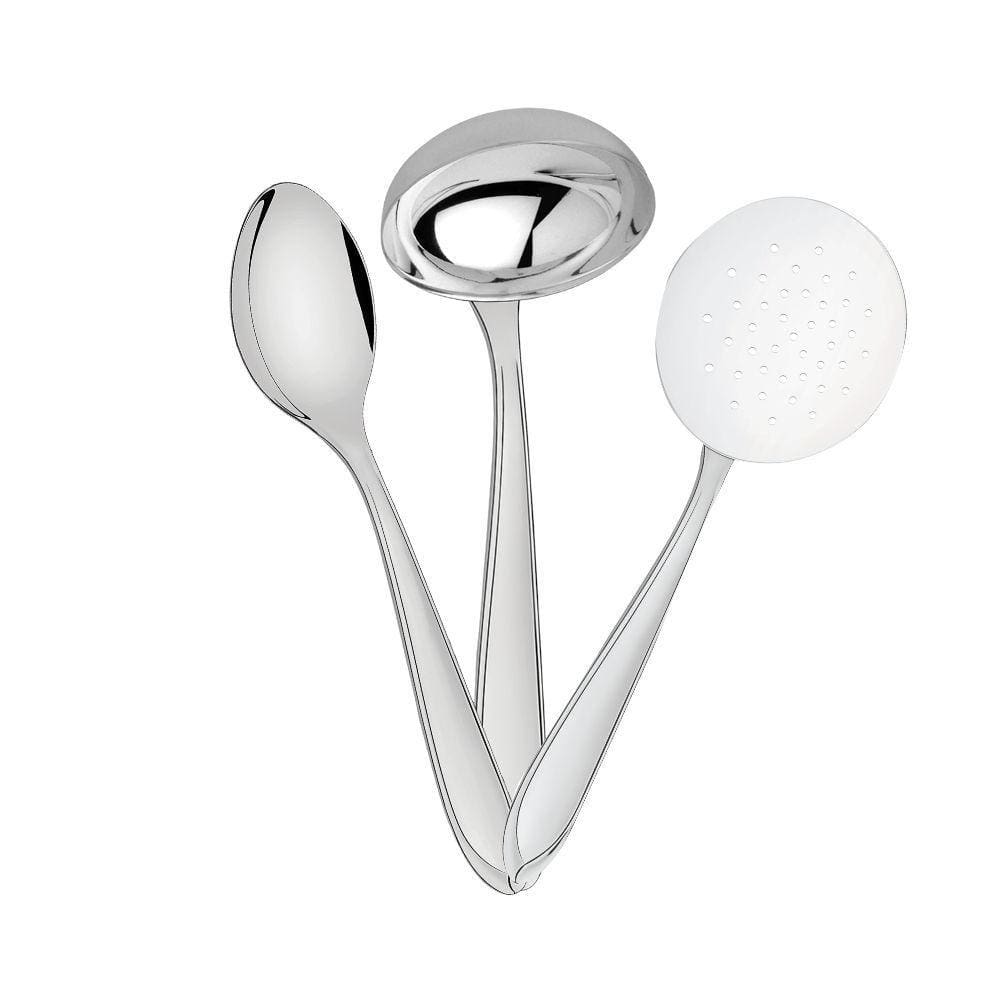 Conjunto Self-service Colher Para Arroz, Concha Para Feijão e Espumadeira Escumadeira Laguna em Aço Inox Tramontina