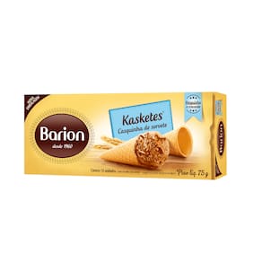 Casquinha de Sorvete Kasketes 75g Com 18 Unidades - Barion