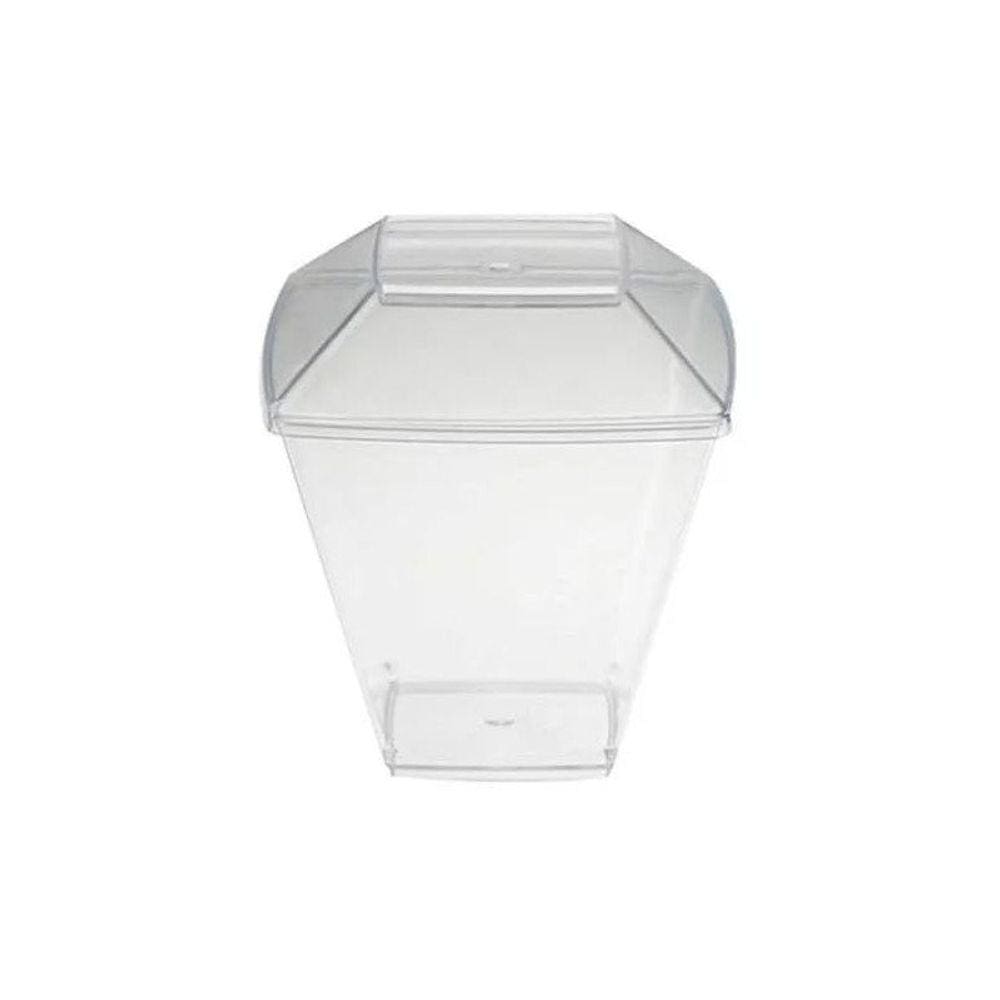 Pote Quadrado Com Tampa 100ml Com 10 - Prafesta
