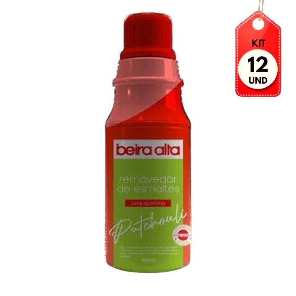 Kit C/12 Beira Alta Removedor De Esmaltes S/ Acetona Patchouli 450ml