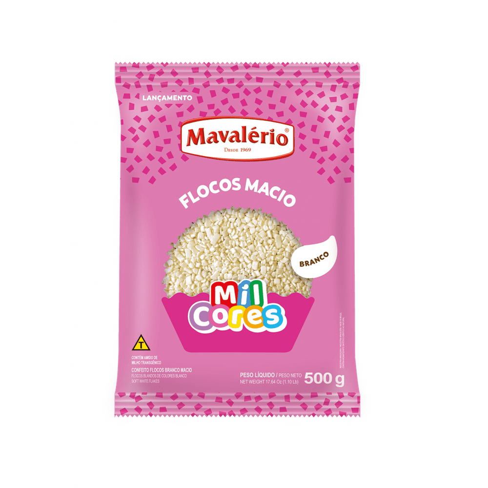 Flocos Macio Branco 500g - Mavalerio