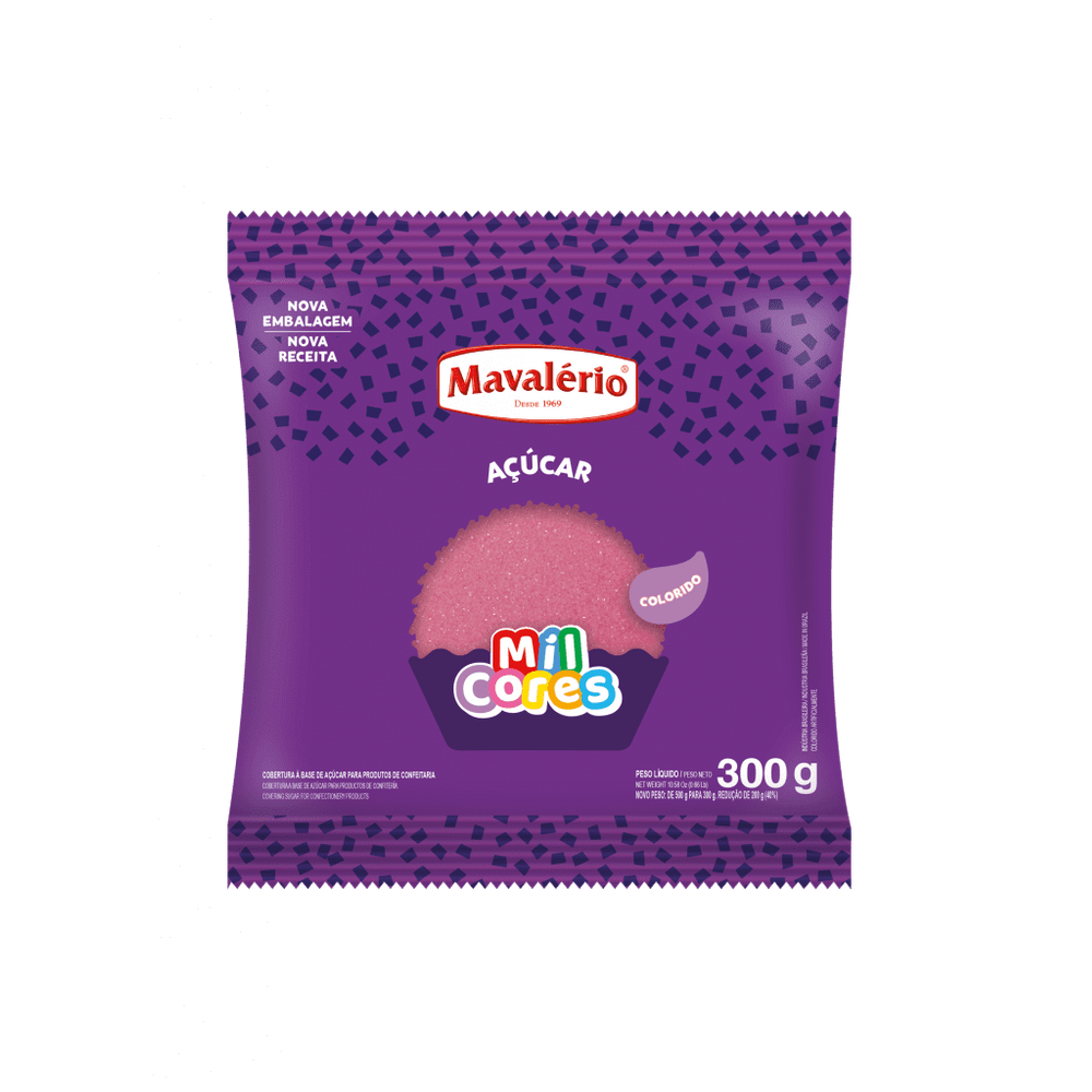 Açúcar Granulado Rosa 300g - Mavalerio