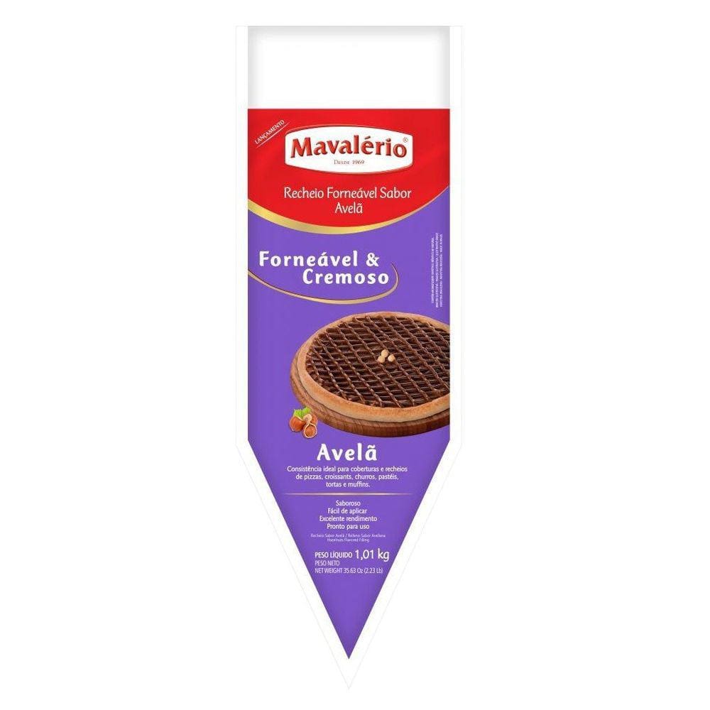 Recheio Forneável Avelã 1,01kg - Mavalerio