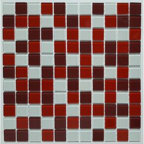 Pastilha de Vidro Cristal Mix Glass Mosaic 30cmx30cm Placas Vermelho